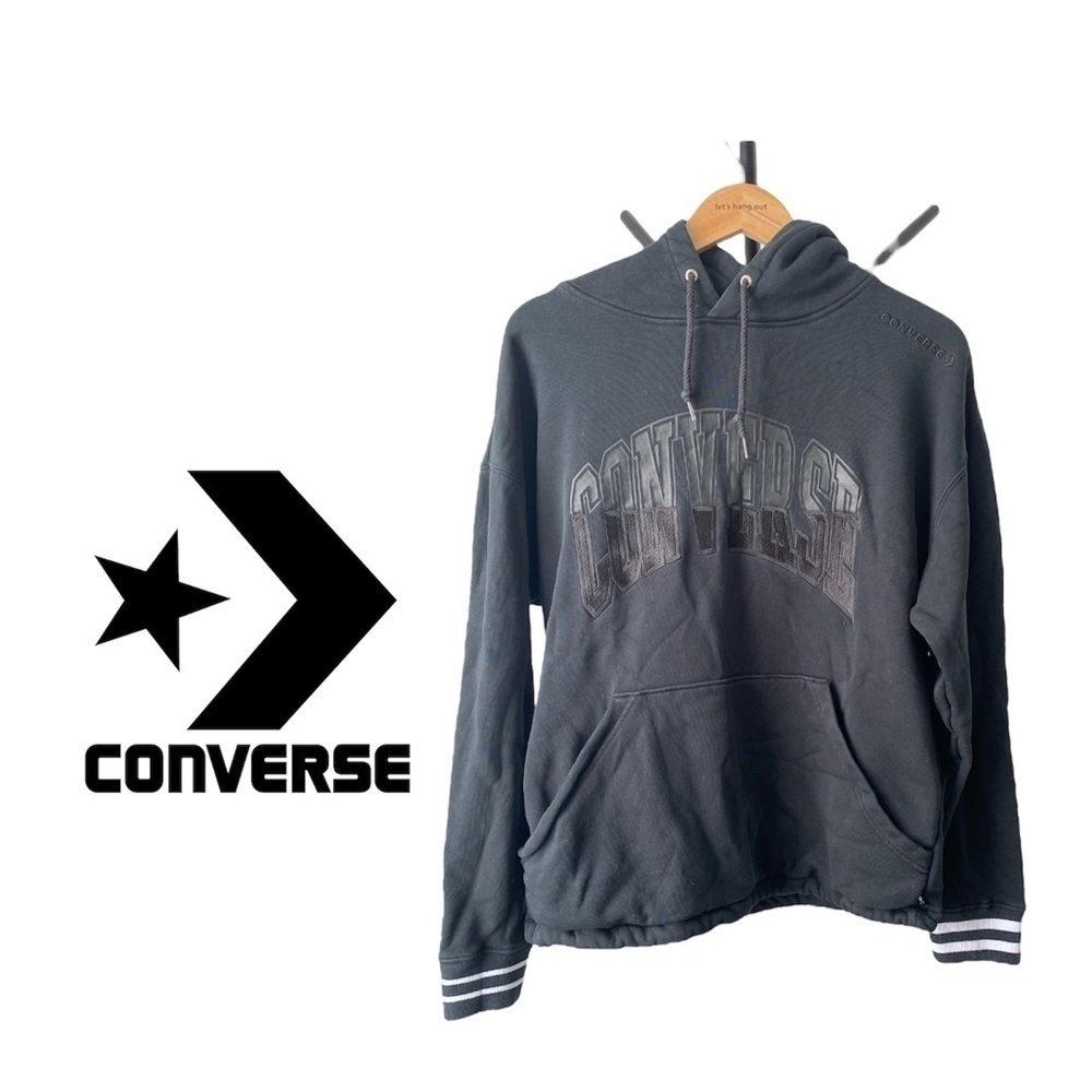 CONVERSE Trending Oversized Hoodie | Men’s Medium | Black | Dual Layer